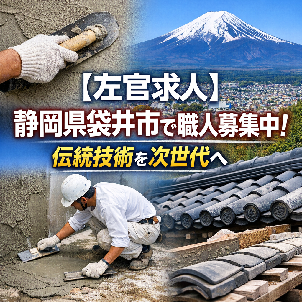 【左官求人】静岡県袋井市で職人募集中！伝統技術を次世代へ